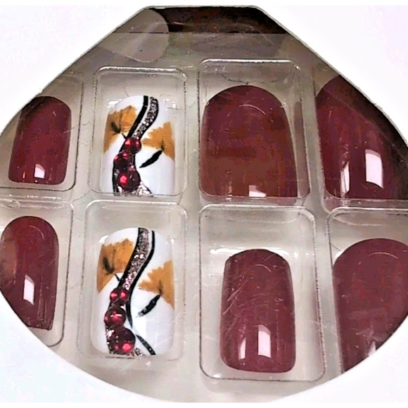 Stick Press On False Nails Lot Of 6 Red Pink Blue White Do It Yourself #3 READ - Picture 13 of 13